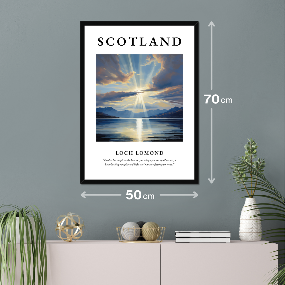 Poster of Loch Lomond hanging on a wall