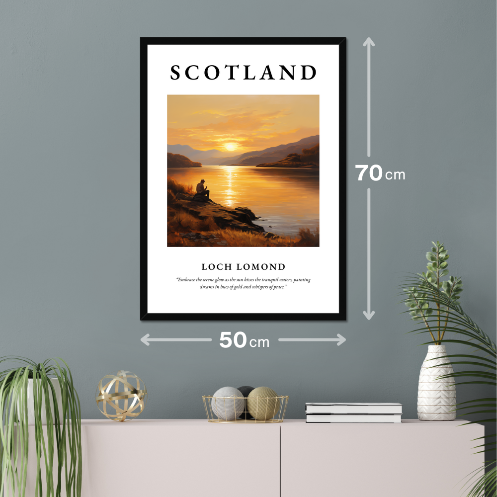 Poster of Loch Lomond hanging on a wall