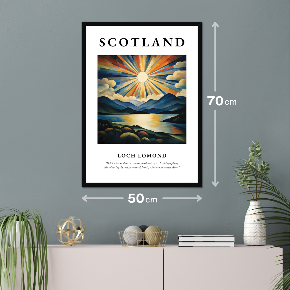 Poster of Loch Lomond hanging on a wall