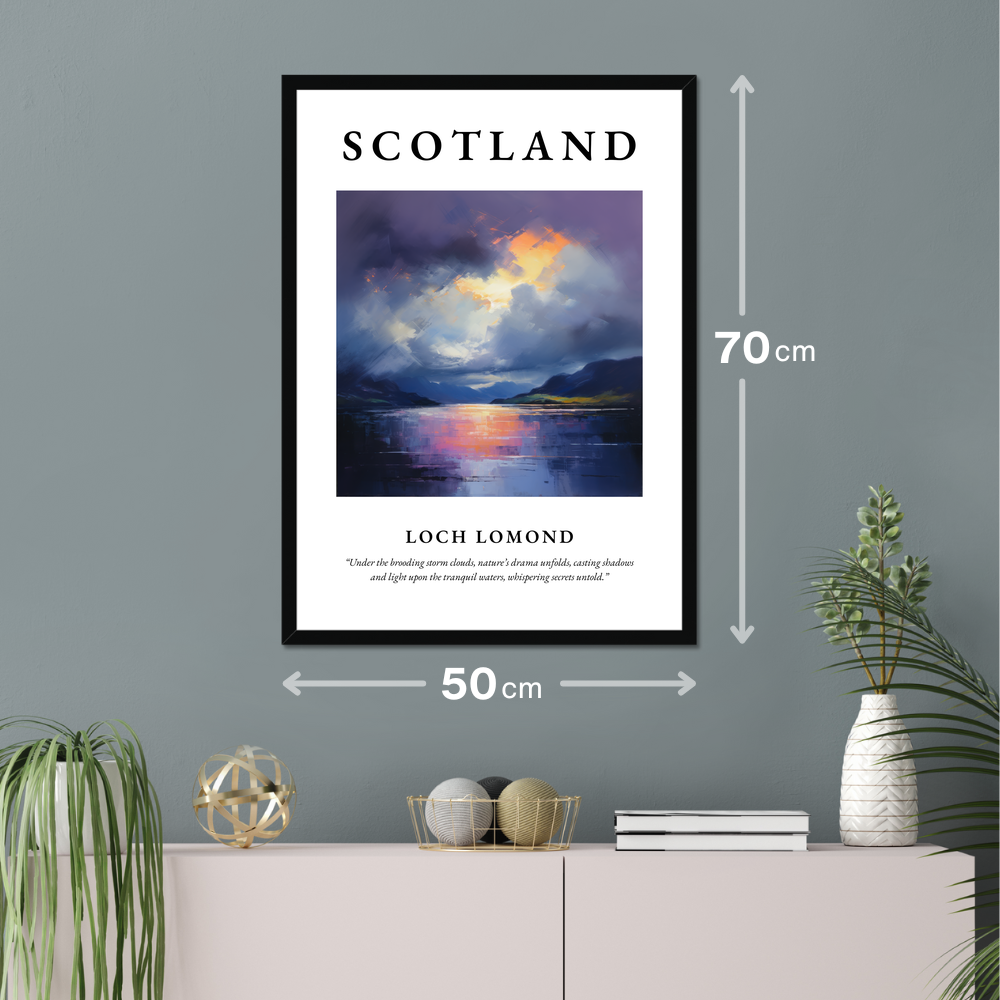 Poster of Loch Lomond hanging on a wall