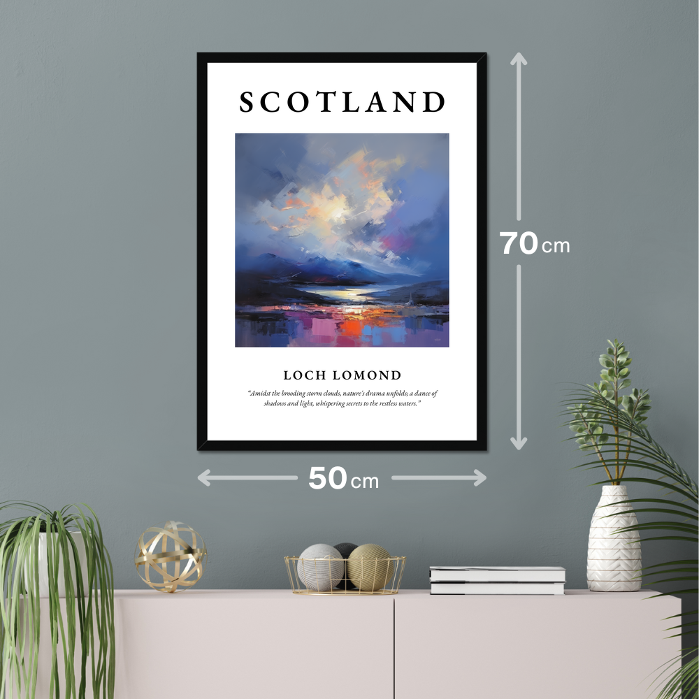 Poster of Loch Lomond hanging on a wall