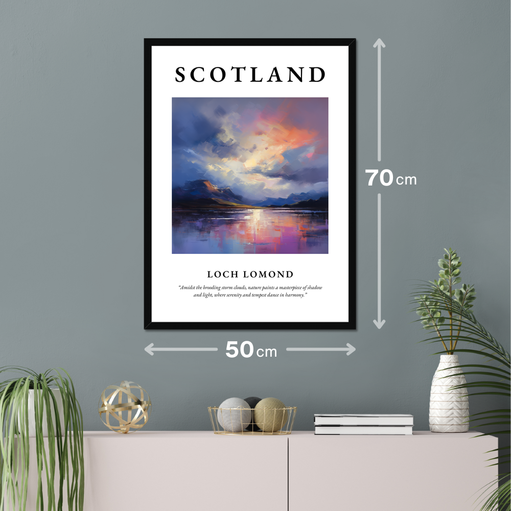 Poster of Loch Lomond hanging on a wall