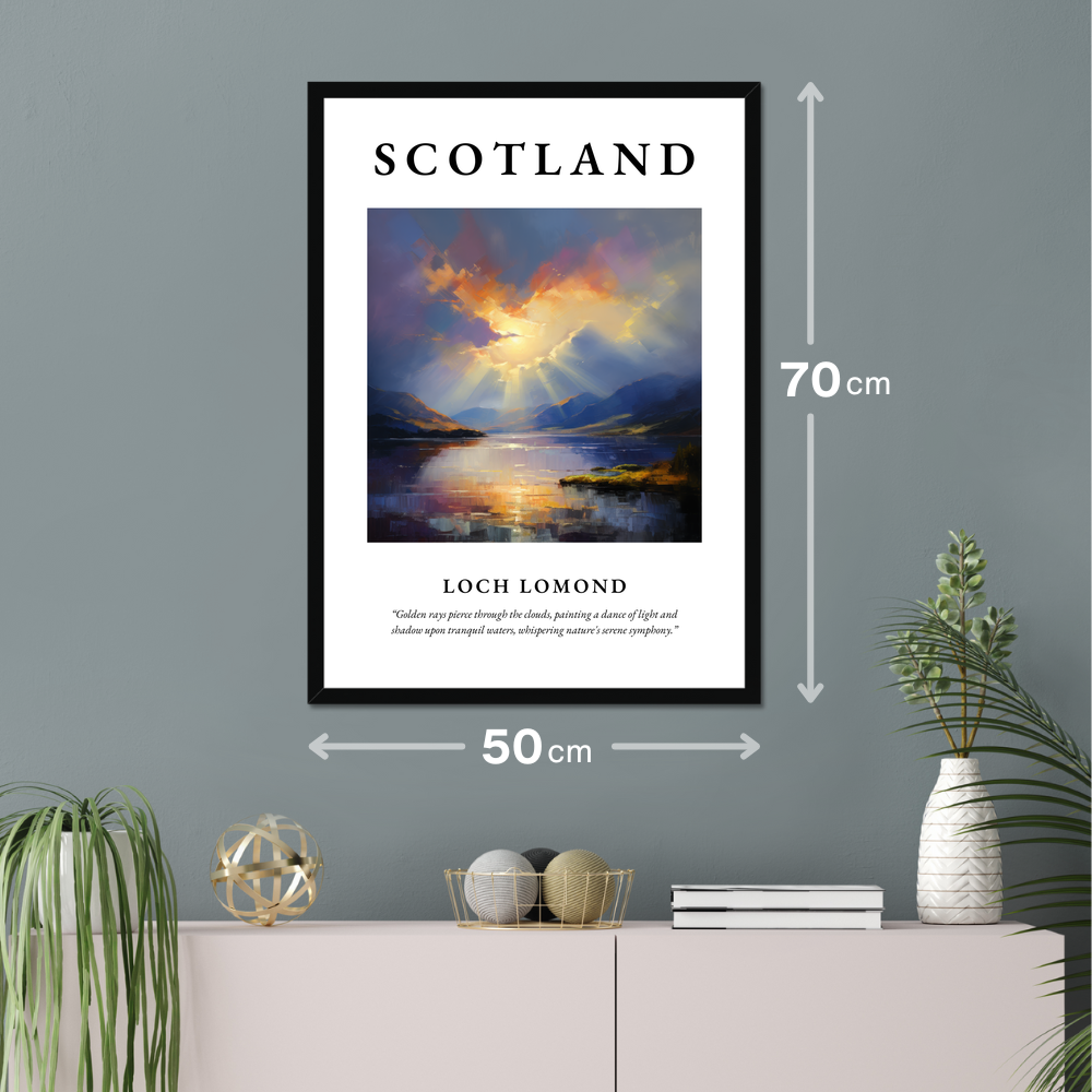 Poster of Loch Lomond hanging on a wall