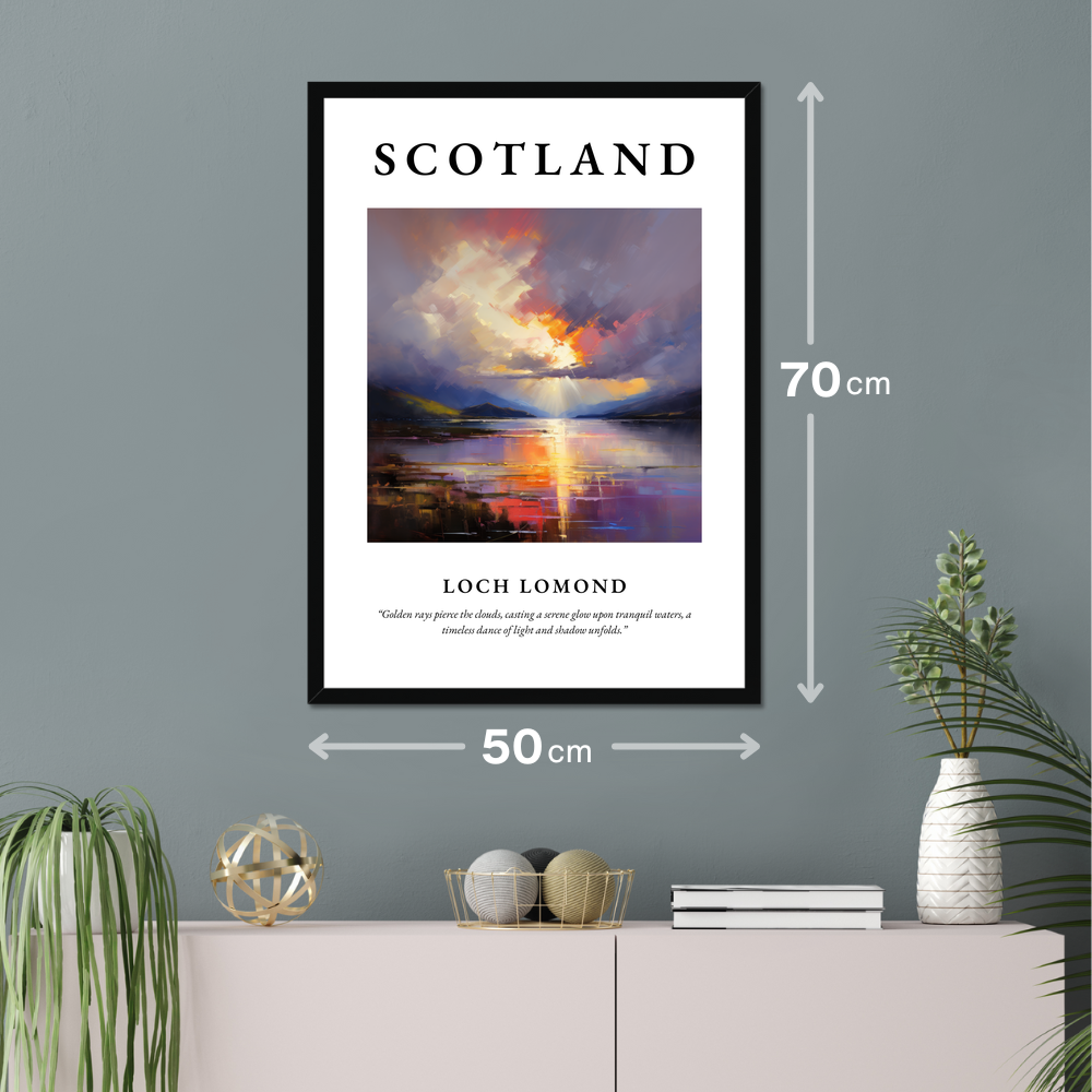 Poster of Loch Lomond hanging on a wall