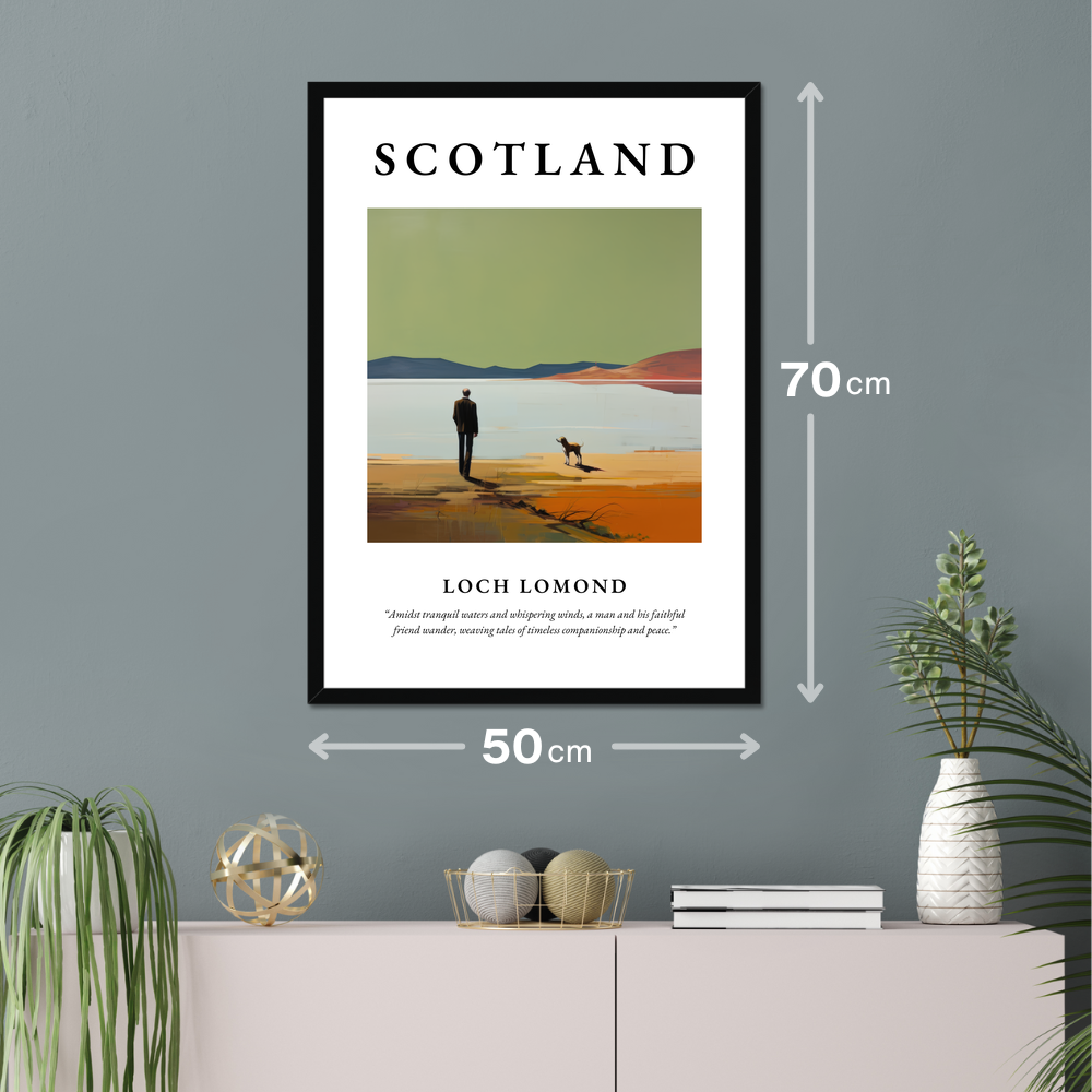 Poster of Loch Lomond hanging on a wall