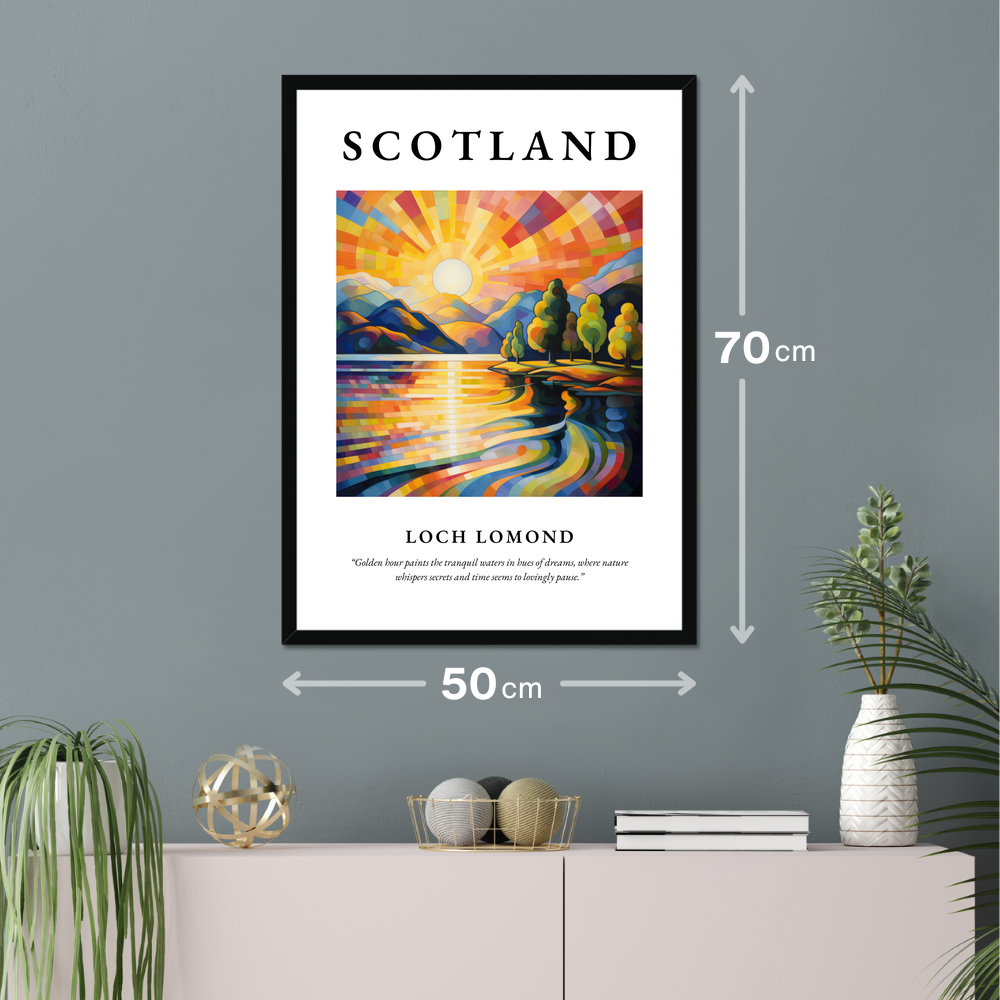 Poster of Loch Lomond hanging on a wall