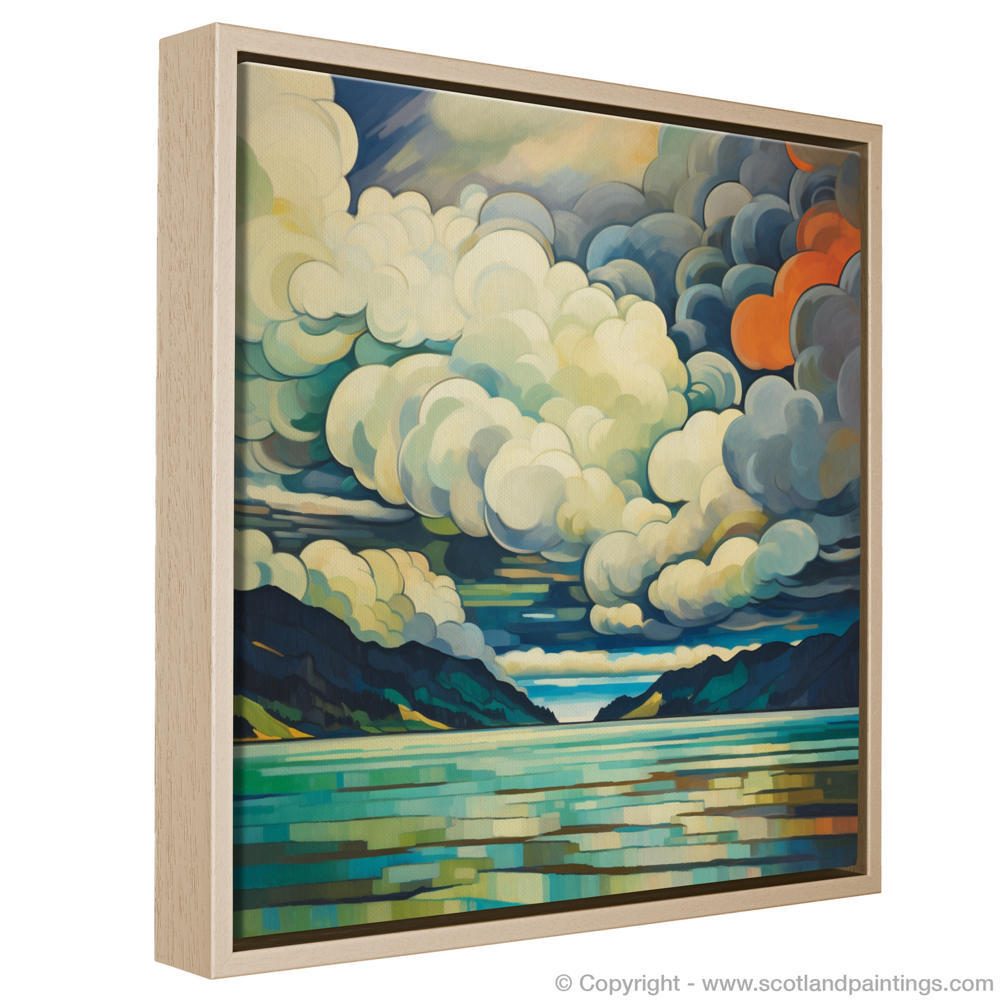 Painting and Art Print of Storm clouds above Loch Lomond entitled "Storm Dance Over Loch Lomond".