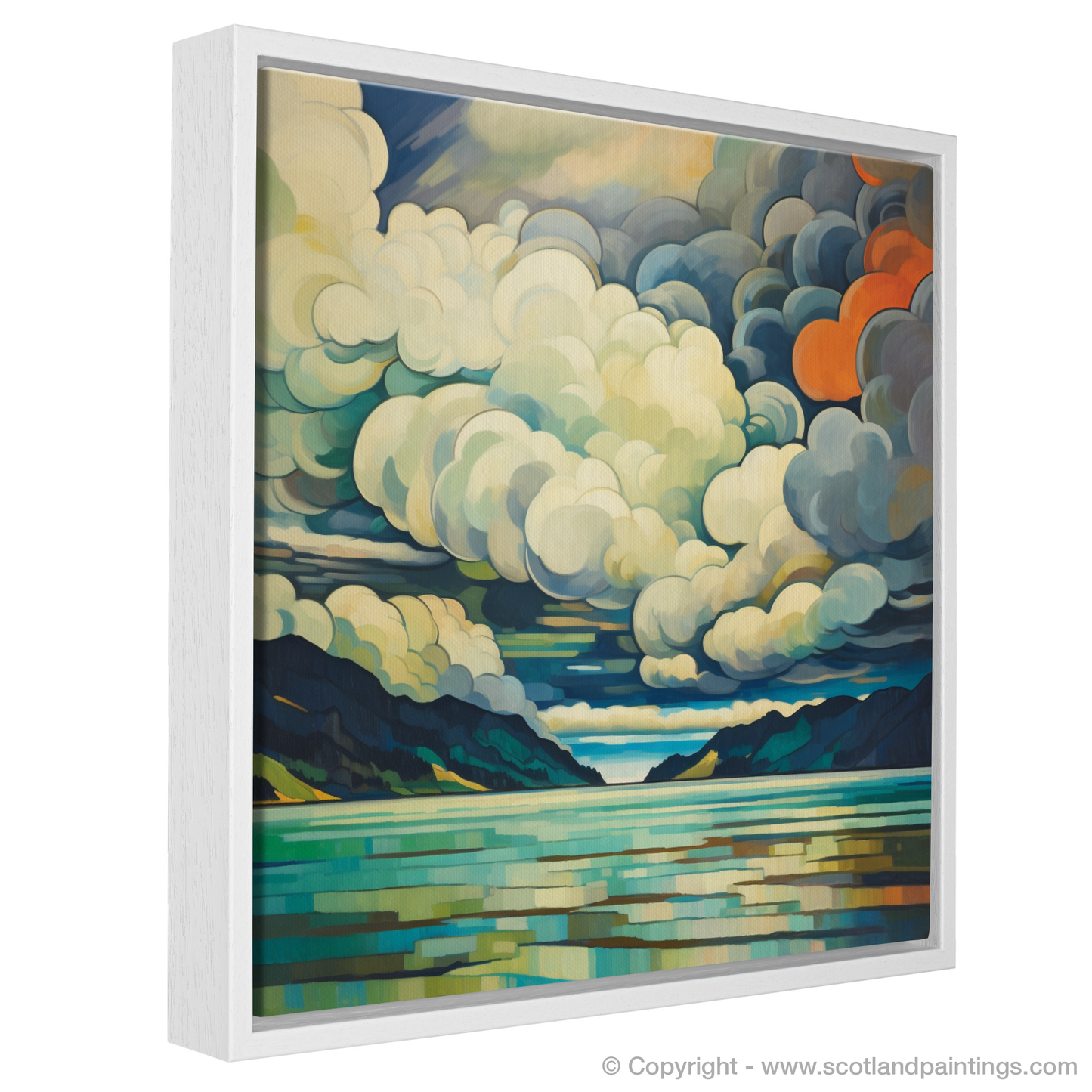 Painting and Art Print of Storm clouds above Loch Lomond entitled "Storm Dance Over Loch Lomond".