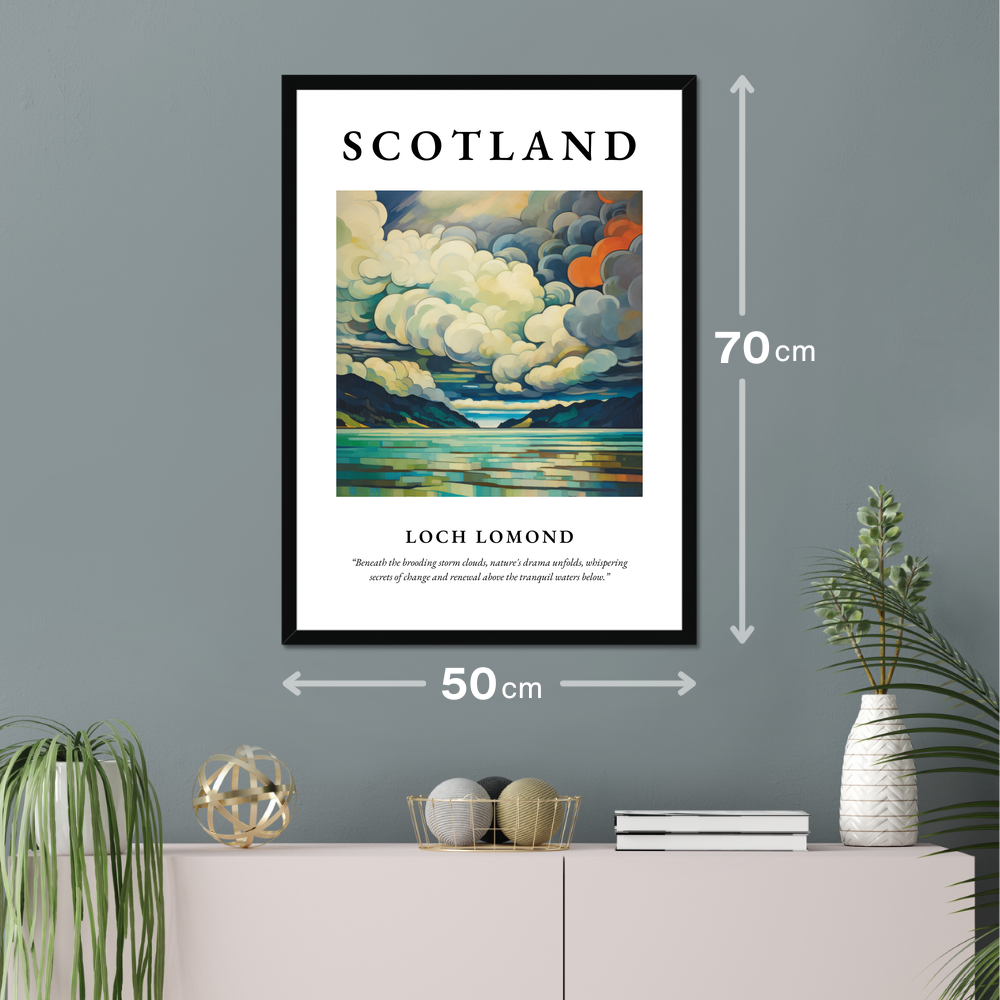 Poster of Loch Lomond hanging on a wall