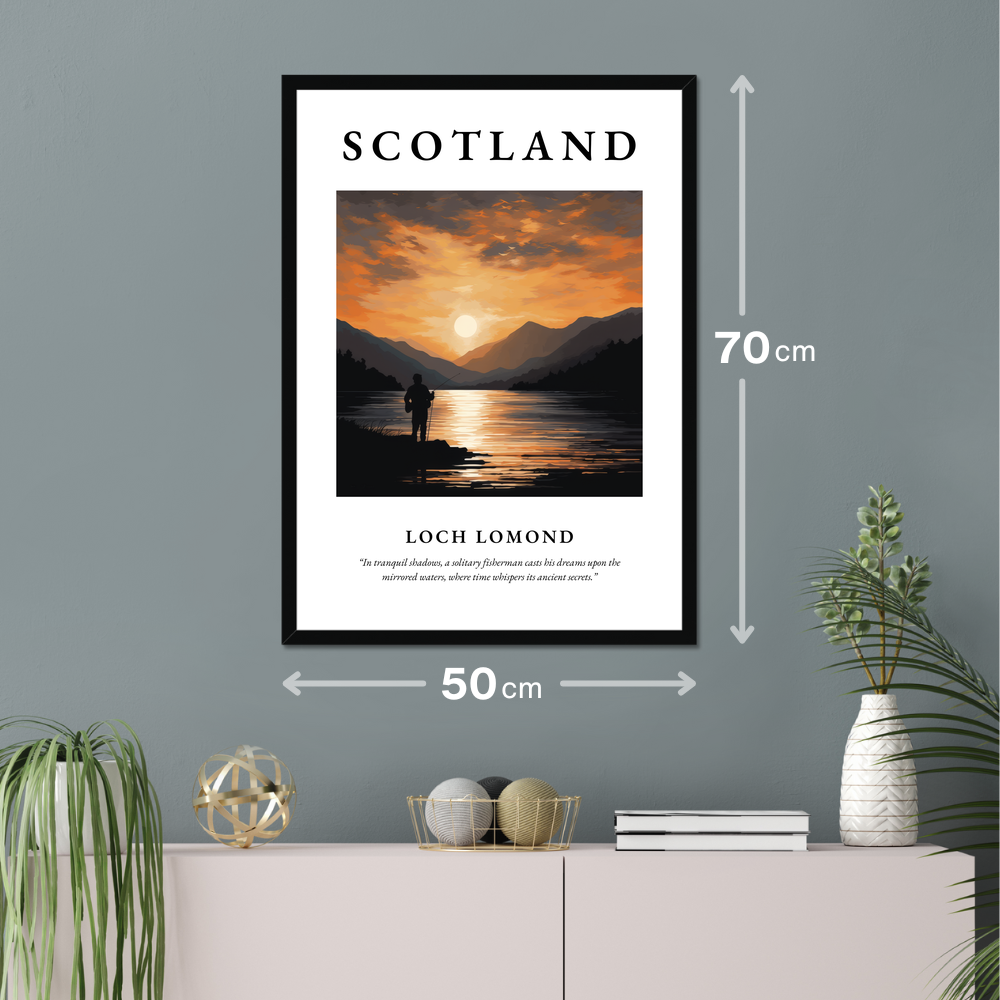 Poster of Loch Lomond hanging on a wall