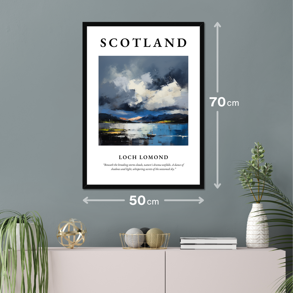 Poster of Loch Lomond hanging on a wall