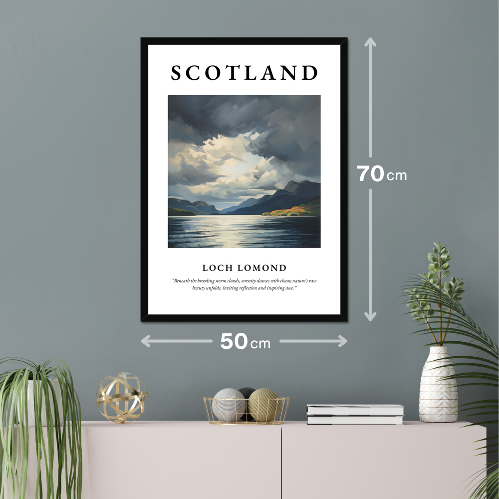 Poster of Loch Lomond hanging on a wall