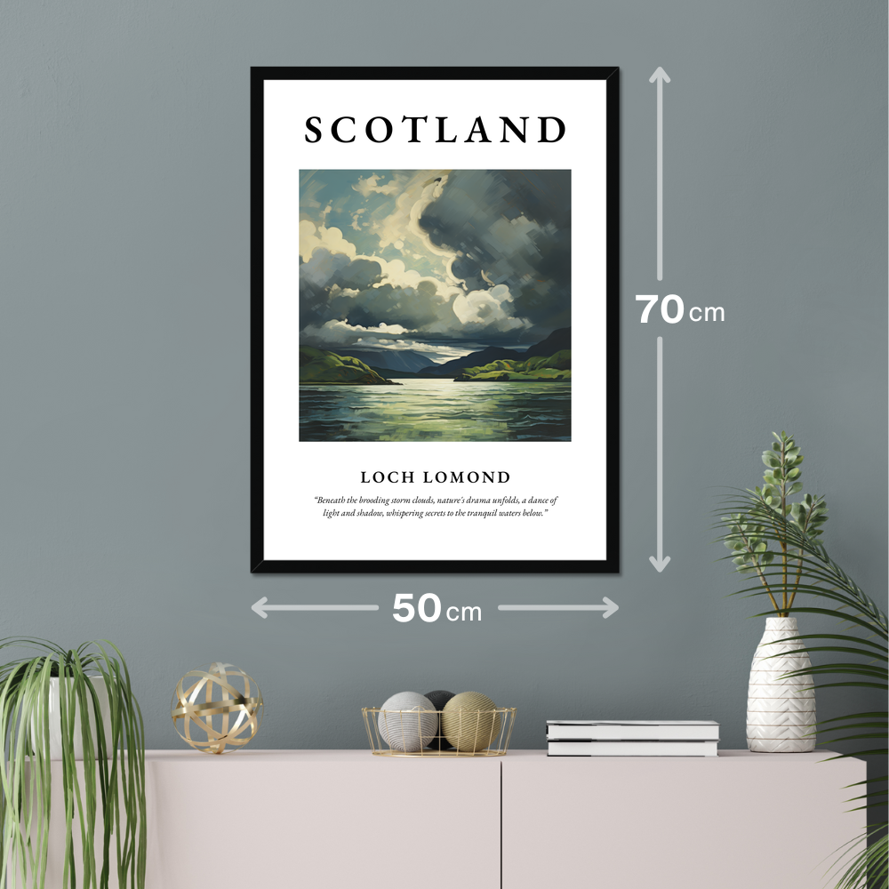 Poster of Loch Lomond hanging on a wall