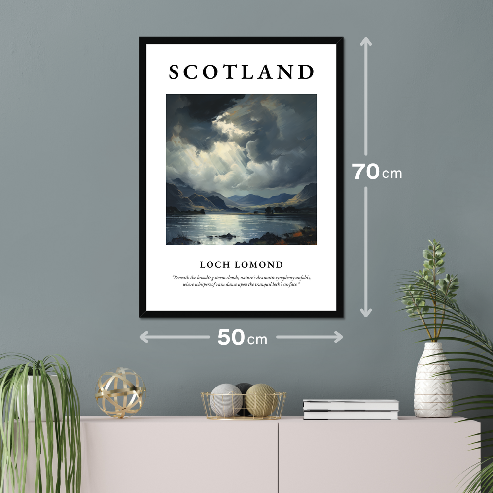 Poster of Loch Lomond hanging on a wall