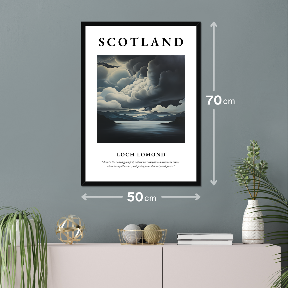 Poster of Loch Lomond hanging on a wall