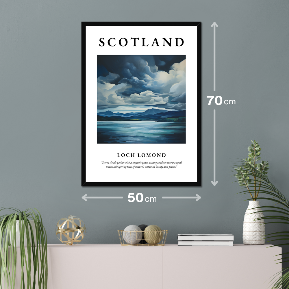 Poster of Loch Lomond hanging on a wall