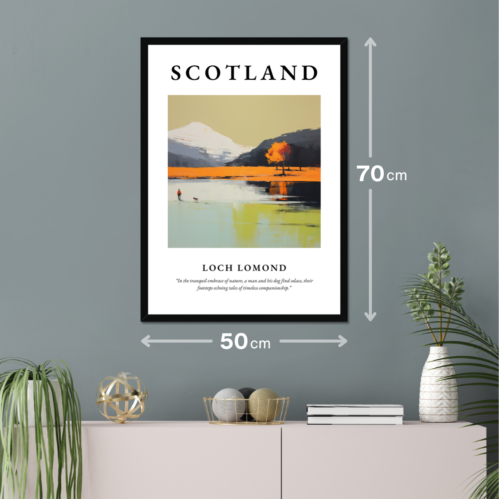 Poster of Loch Lomond hanging on a wall