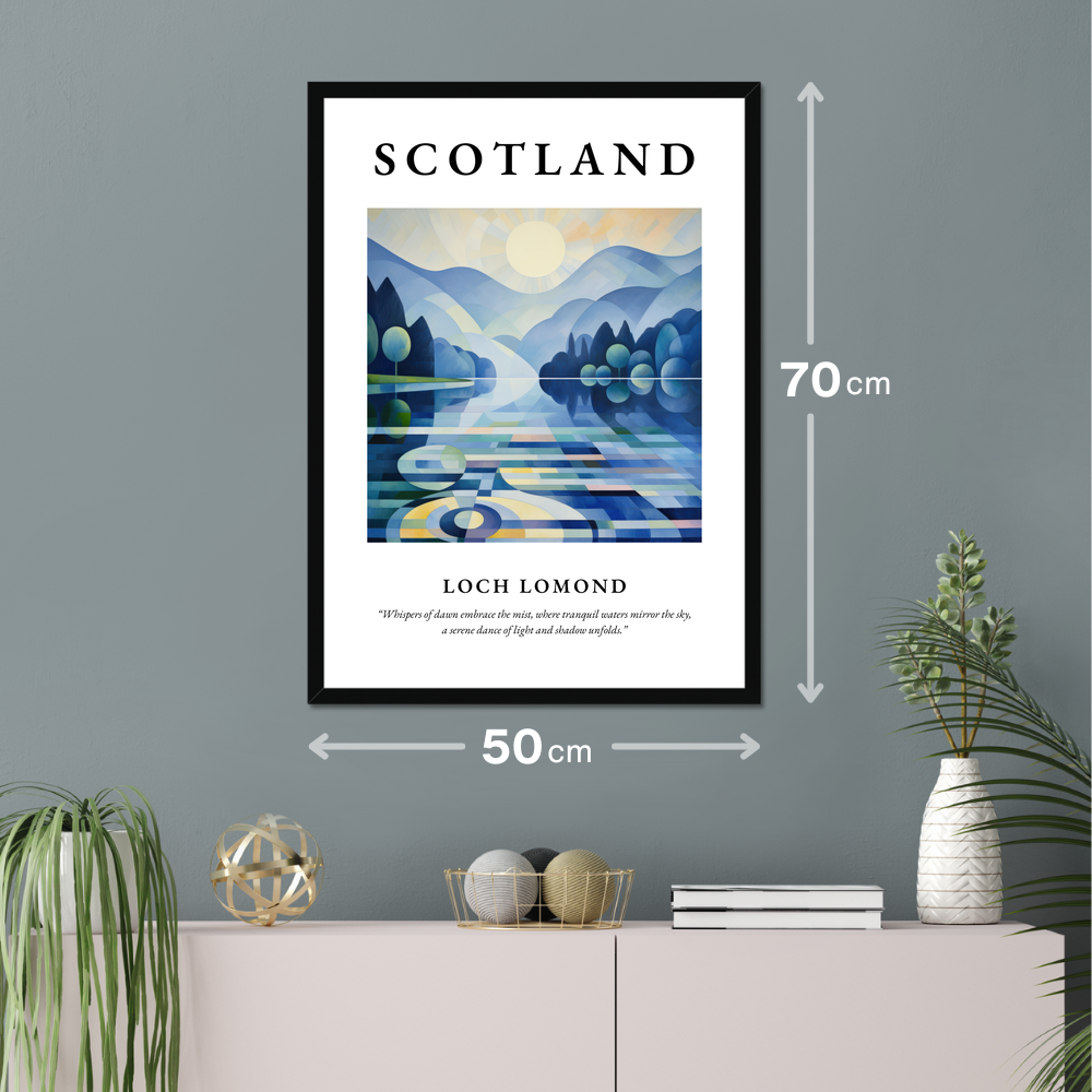 Poster of Loch Lomond hanging on a wall