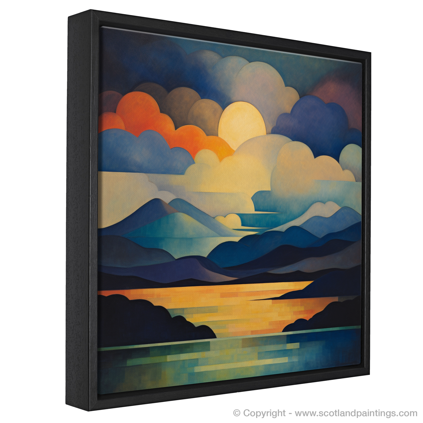 Painting and Art Print of A huge sky above Loch Lomond. Abstract Skies over Loch Lomond.