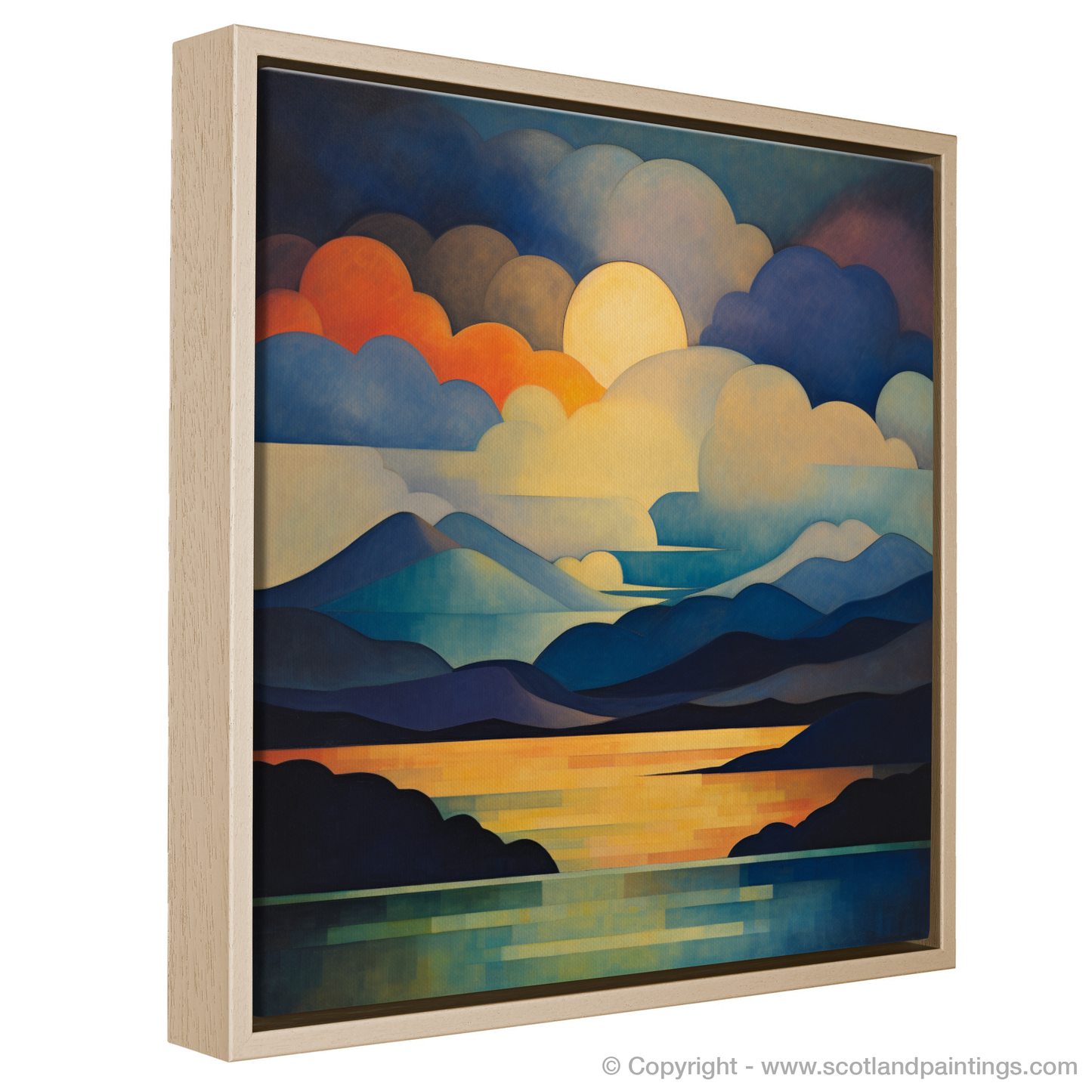 Painting and Art Print of A huge sky above Loch Lomond. Abstract Skies over Loch Lomond.