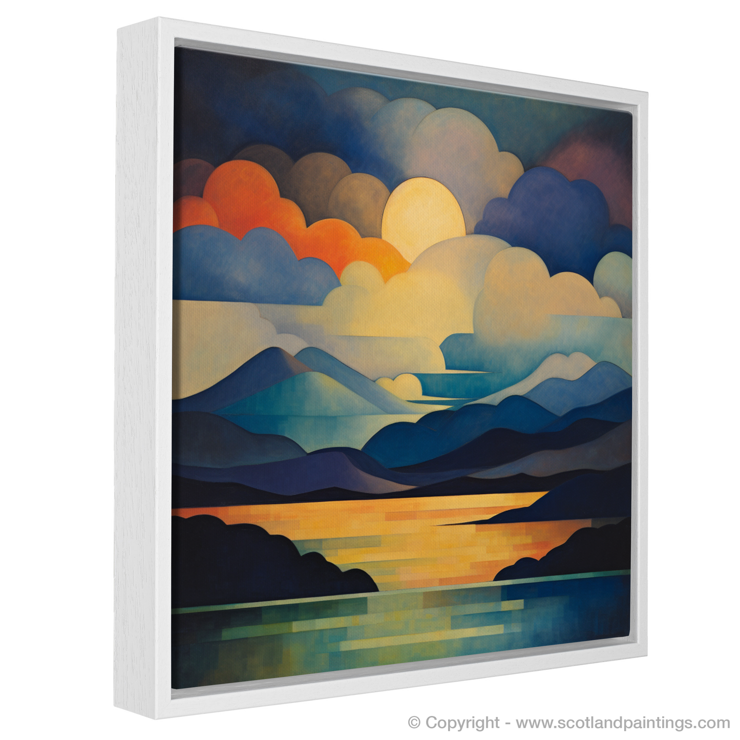 Painting and Art Print of A huge sky above Loch Lomond. Abstract Skies over Loch Lomond.