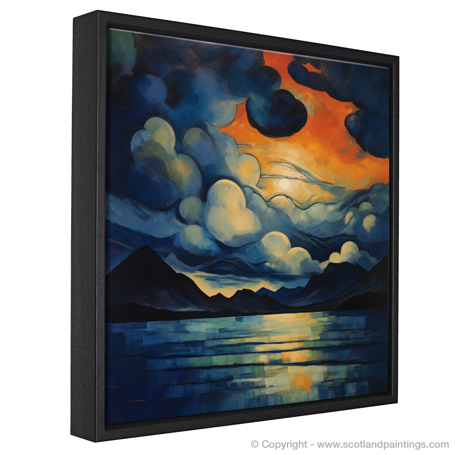 Painting and Art Print of A huge sky above Loch Lomond entitled "Abstract Majesty of Loch Lomond Skies".