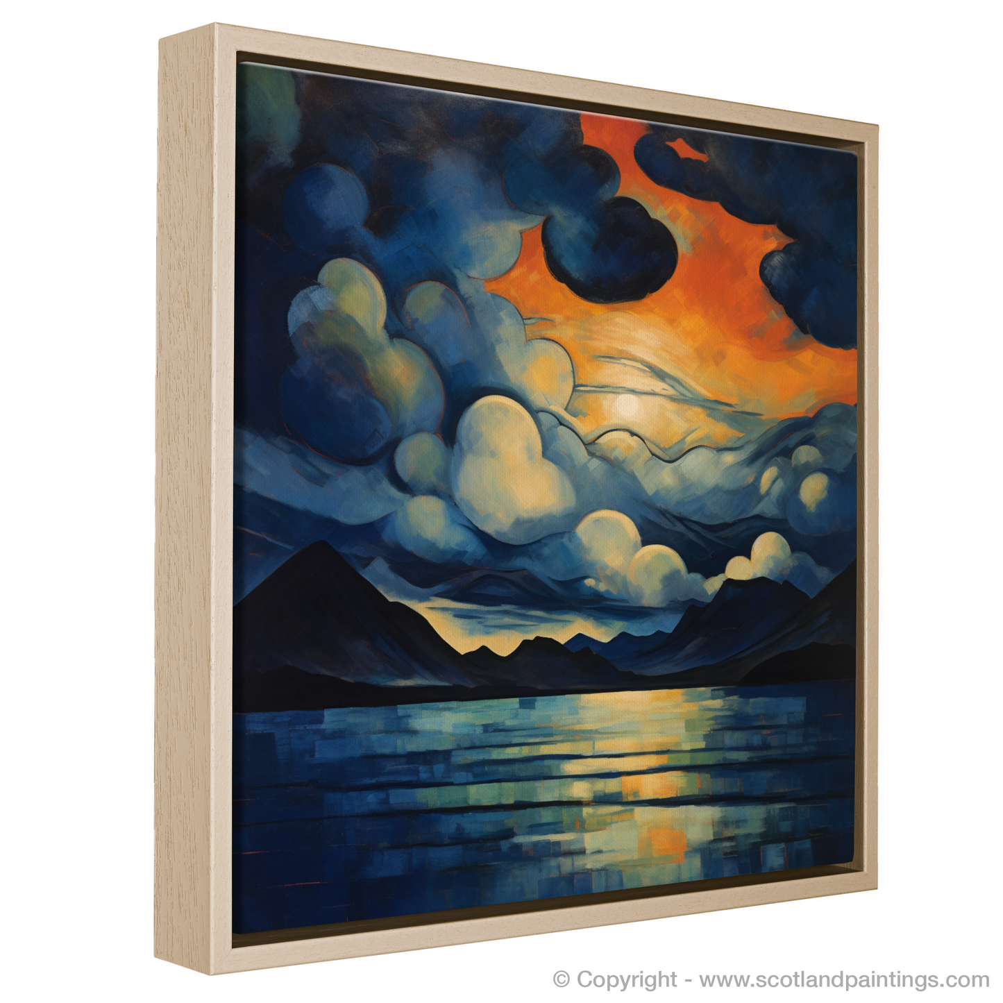 Painting and Art Print of A huge sky above Loch Lomond entitled "Abstract Majesty of Loch Lomond Skies".