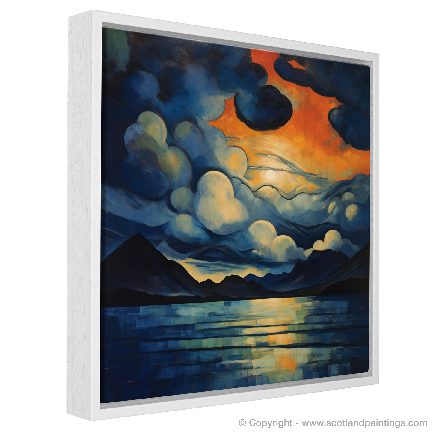 Painting and Art Print of A huge sky above Loch Lomond entitled "Abstract Majesty of Loch Lomond Skies".