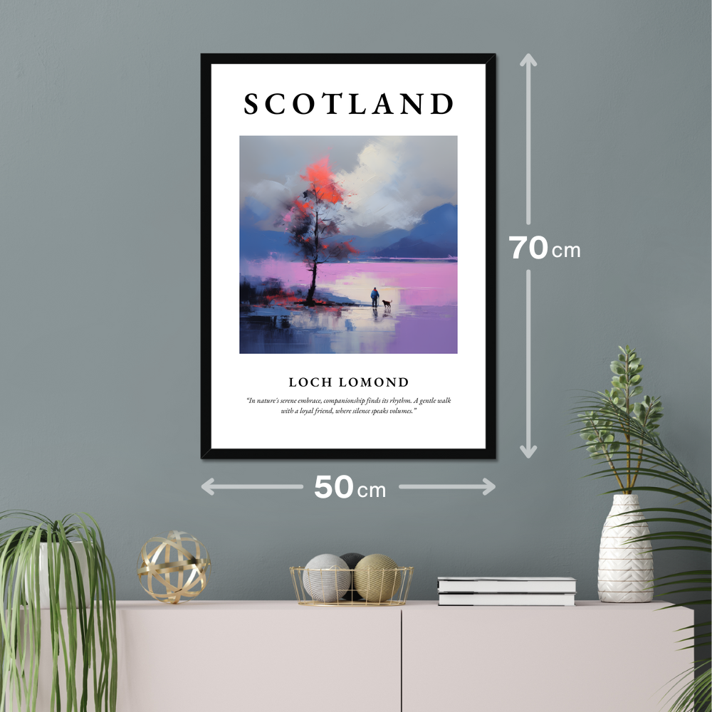 Poster of Loch Lomond hanging on a wall