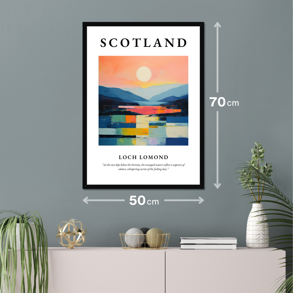 Poster of Loch Lomond hanging on a wall