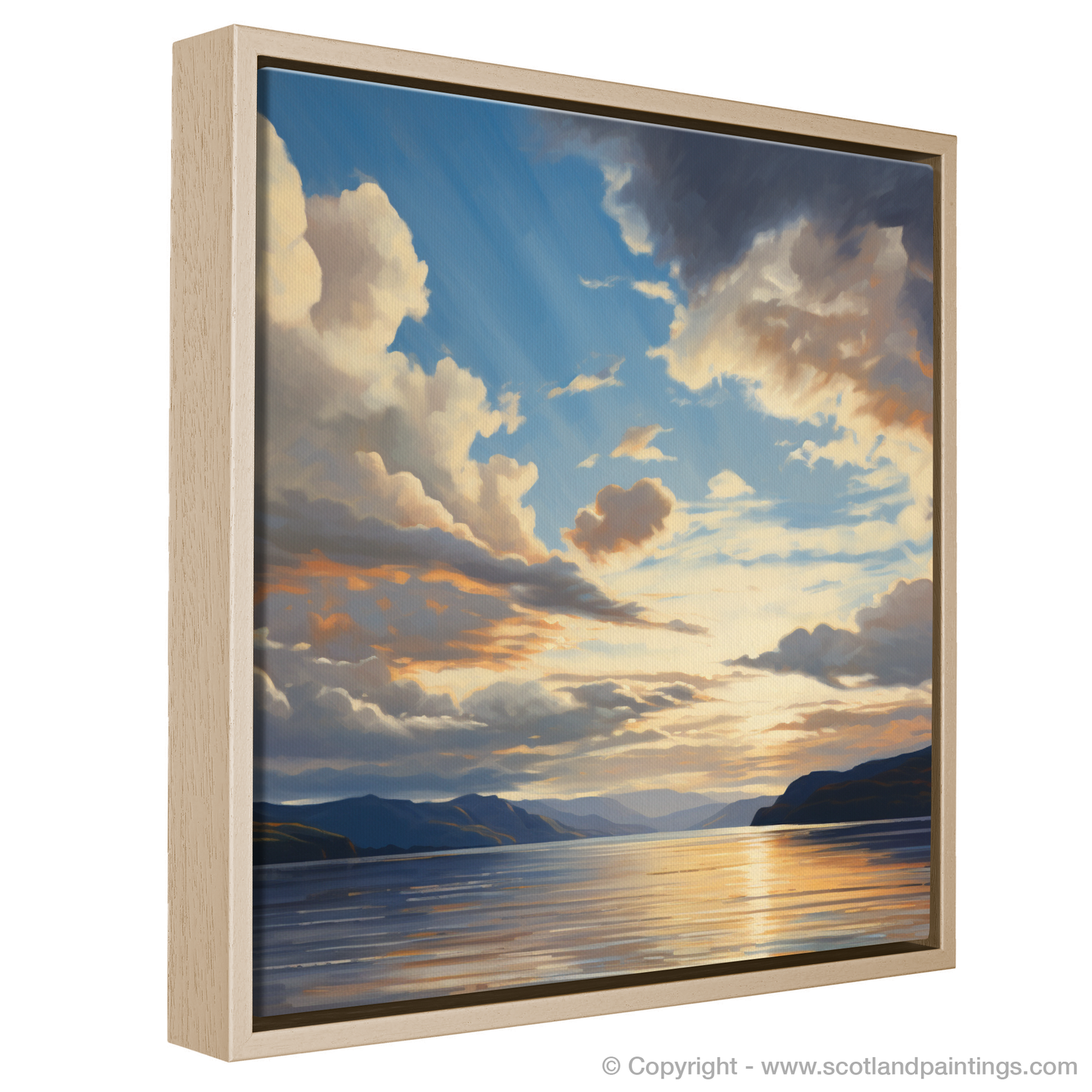 Painting and Art Print of A huge sky above Loch Lomond entitled "Majestic Skies Over Loch Lomond".