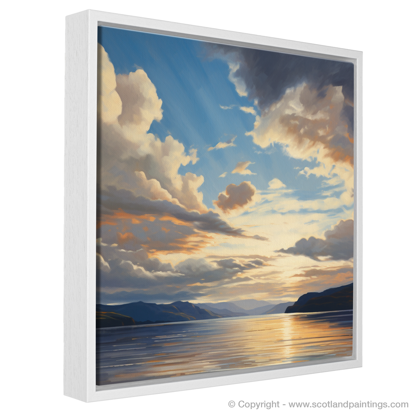 Painting and Art Print of A huge sky above Loch Lomond entitled "Majestic Skies Over Loch Lomond".
