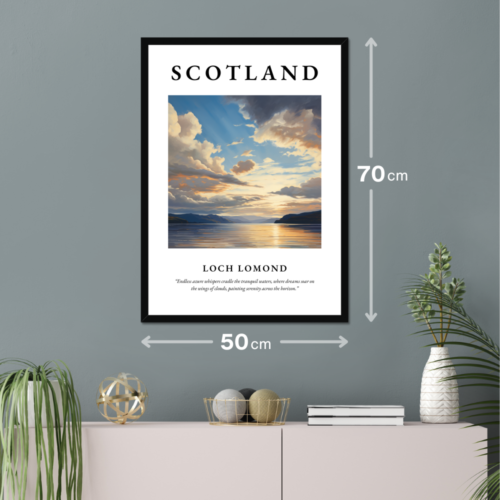 Poster of Loch Lomond hanging on a wall