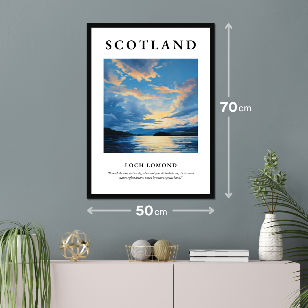 Poster of Loch Lomond hanging on a wall