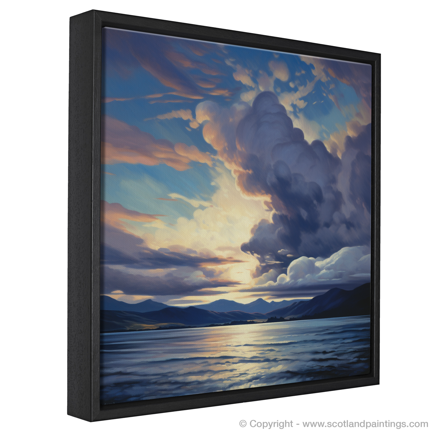 Painting and Art Print of A huge sky above Loch Lomond entitled "Majestic Sky over Loch Lomond".