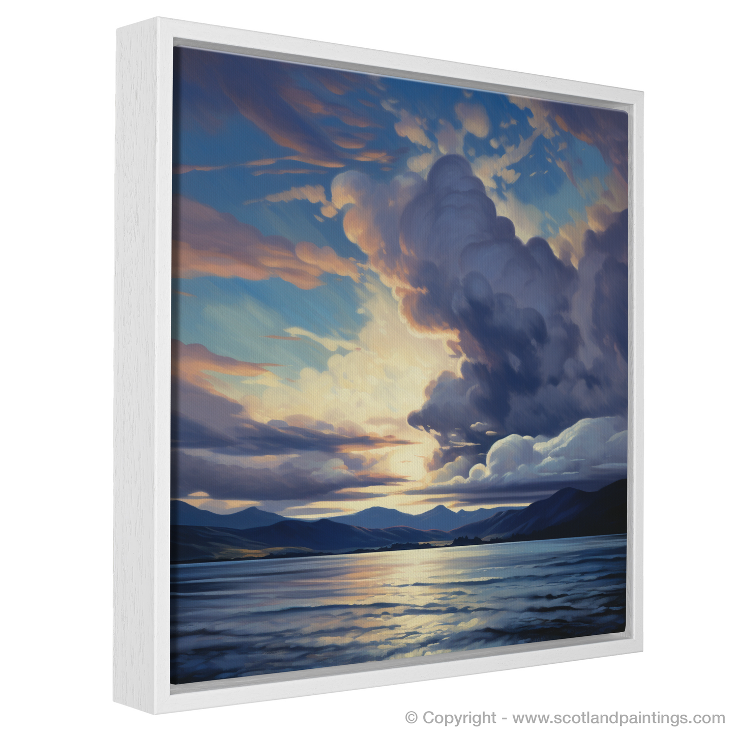 Painting and Art Print of A huge sky above Loch Lomond entitled "Majestic Sky over Loch Lomond".