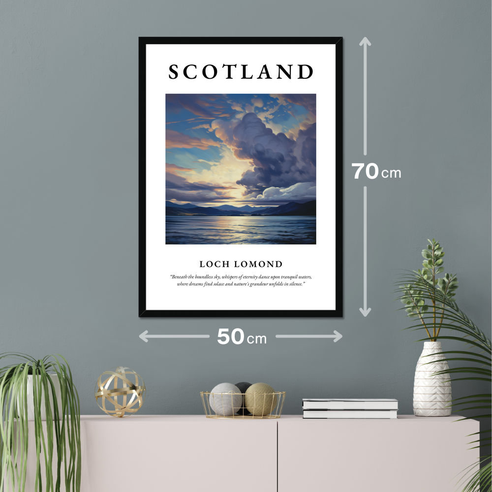 Poster of Loch Lomond hanging on a wall