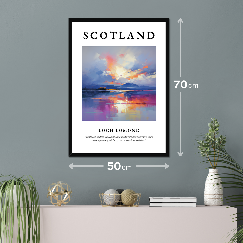 Poster of Loch Lomond hanging on a wall