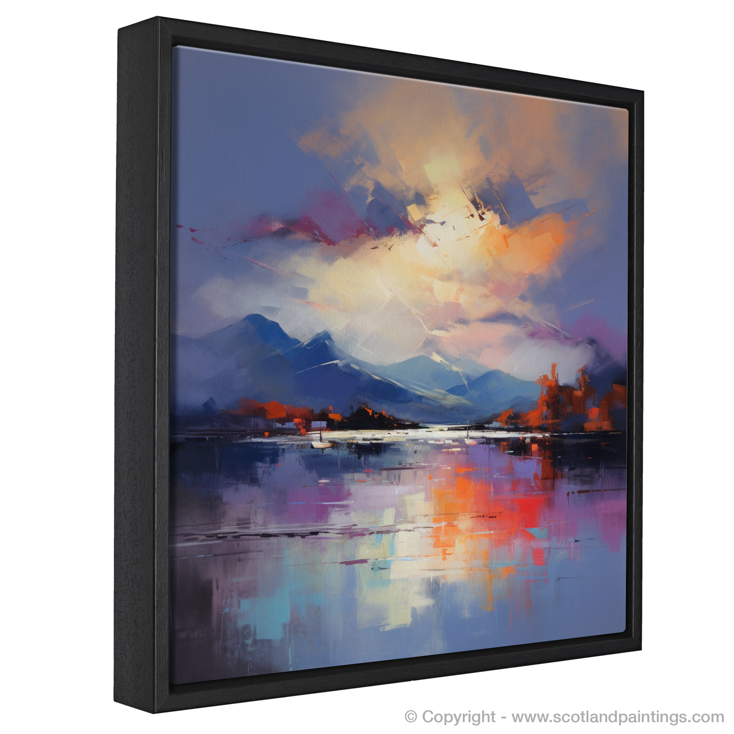 Painting and Art Print of A huge sky above Loch Lomond entitled "Loch Lomond Sky Symphony".