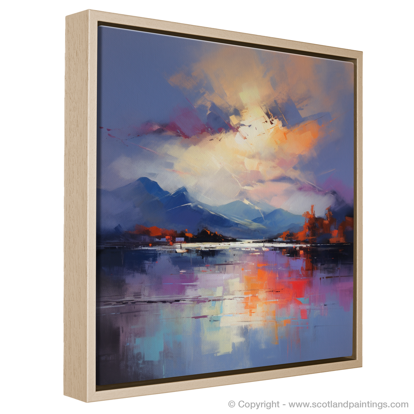 Painting and Art Print of A huge sky above Loch Lomond entitled "Loch Lomond Sky Symphony".