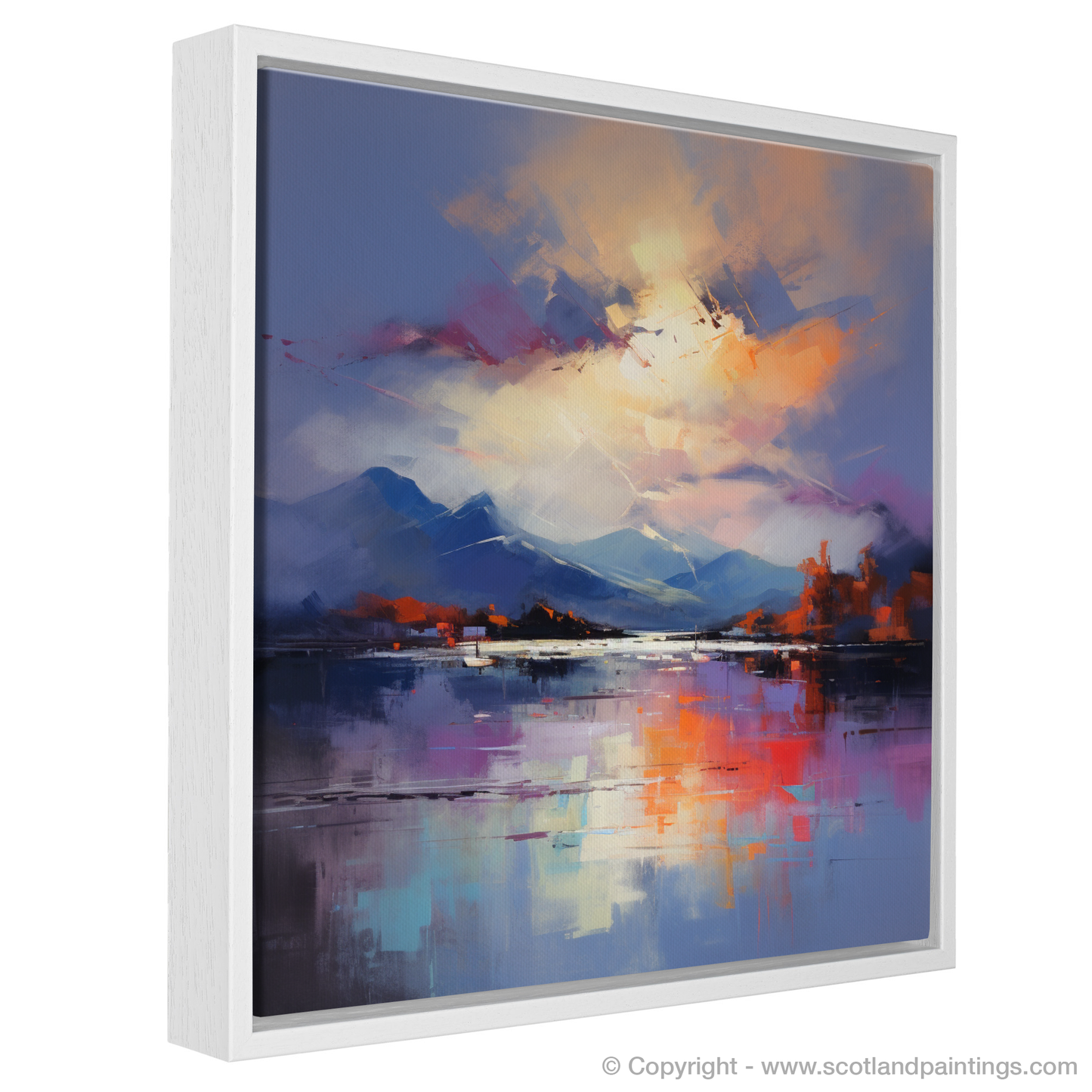 Painting and Art Print of A huge sky above Loch Lomond entitled "Loch Lomond Sky Symphony".