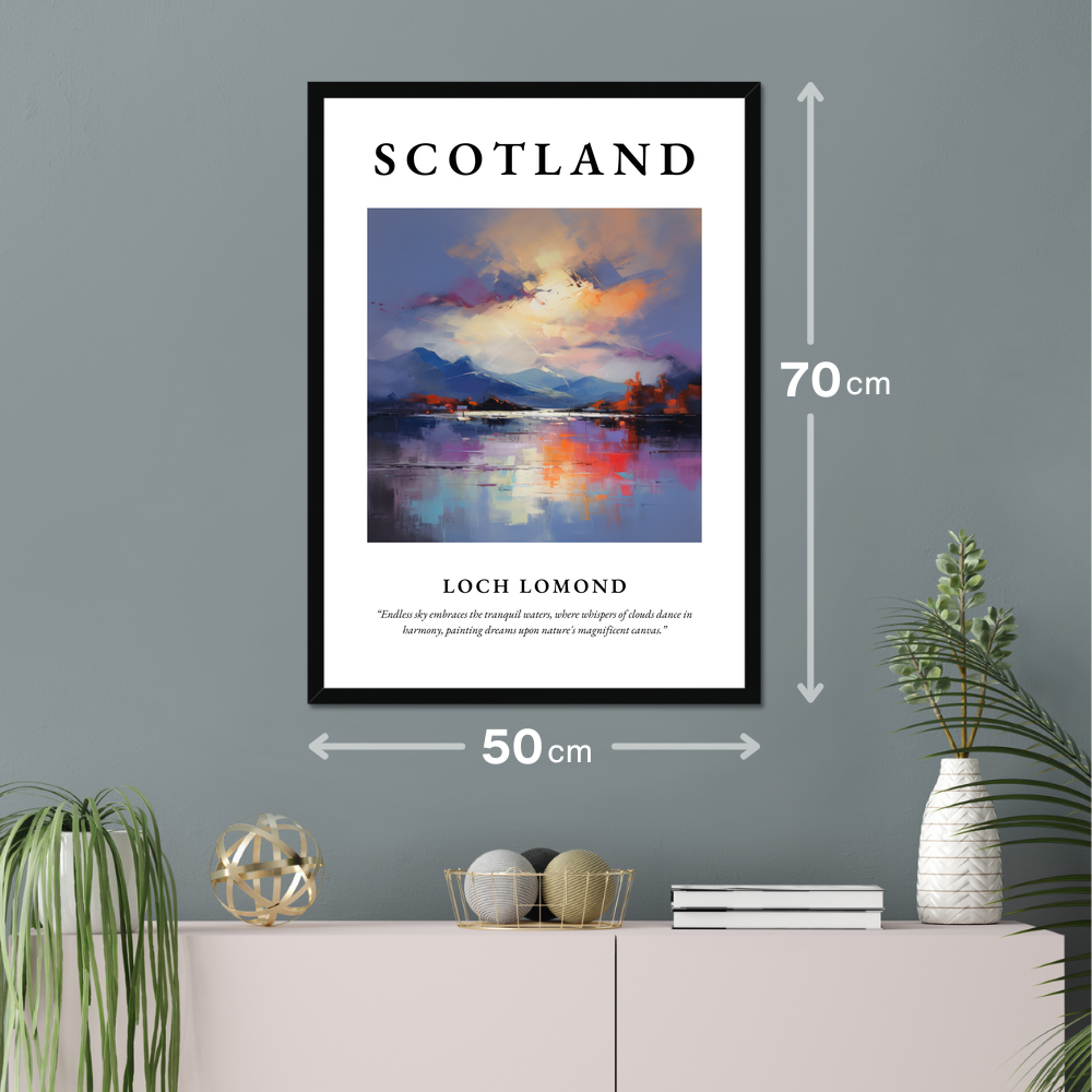 Poster of Loch Lomond hanging on a wall