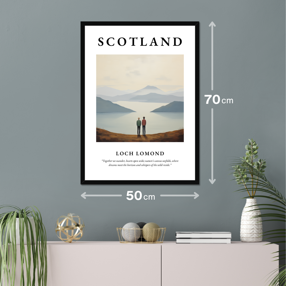 Poster of Loch Lomond hanging on a wall