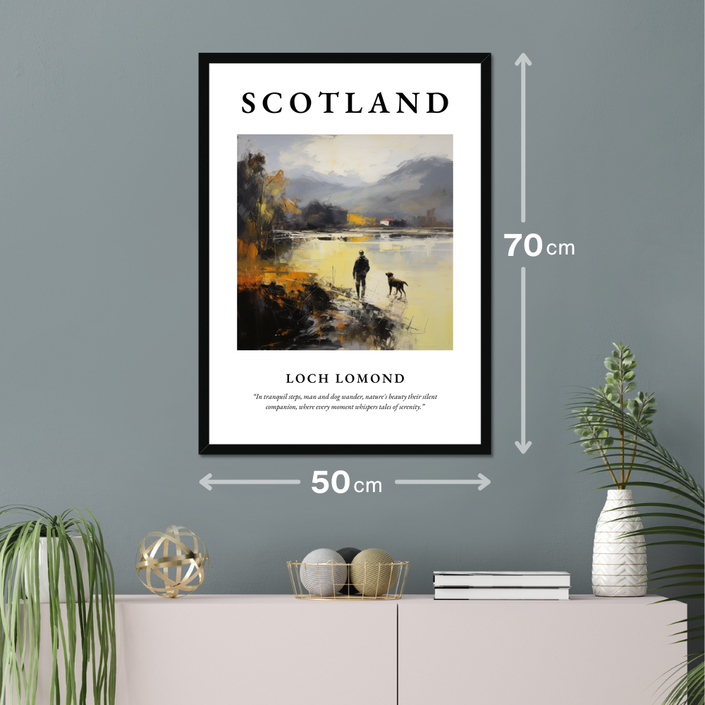 Poster of Loch Lomond hanging on a wall