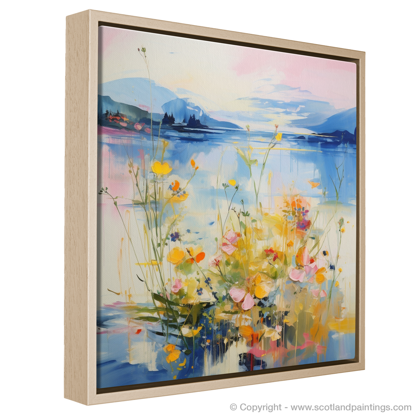 Painting and Art Print of Wildflowers by Loch Lomond entitled "Wildflowers Dance by Loch Lomond".