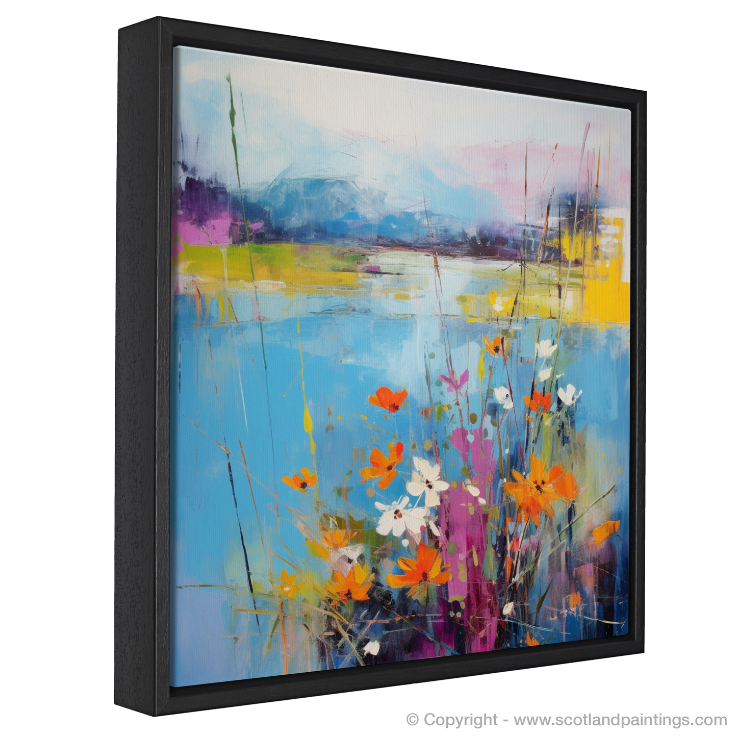 Painting and Art Print of Wildflowers by Loch Lomond entitled "Wildflowers Dance by Loch Lomond".