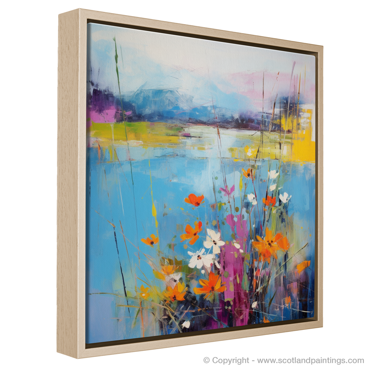 Painting and Art Print of Wildflowers by Loch Lomond entitled "Wildflowers Dance by Loch Lomond".