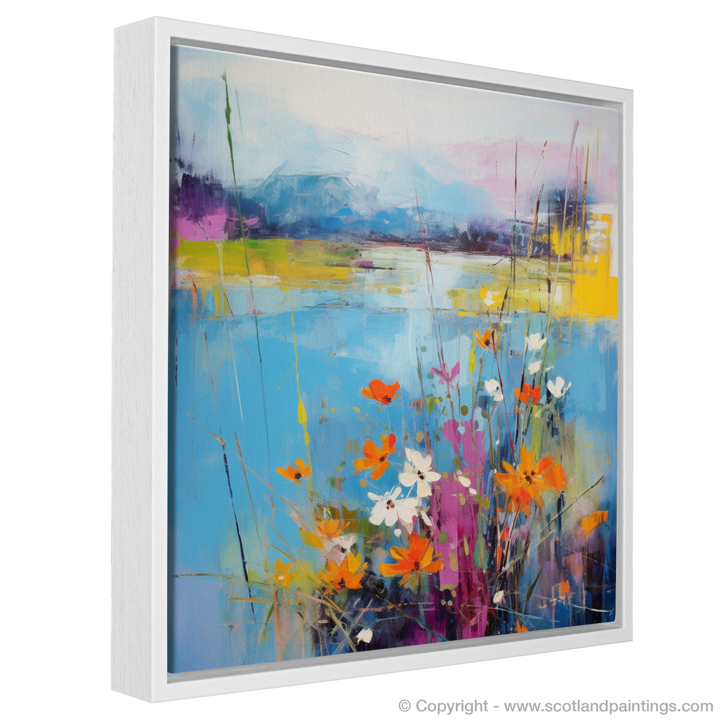 Painting and Art Print of Wildflowers by Loch Lomond entitled "Wildflowers Dance by Loch Lomond".