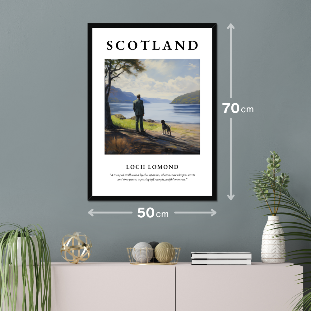 Poster of Loch Lomond hanging on a wall