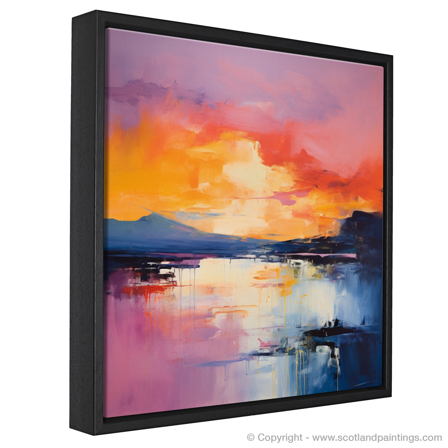 Painting and Art Print of Sunset over Loch Lomond. Sunset Serenade over Loch Lomond.